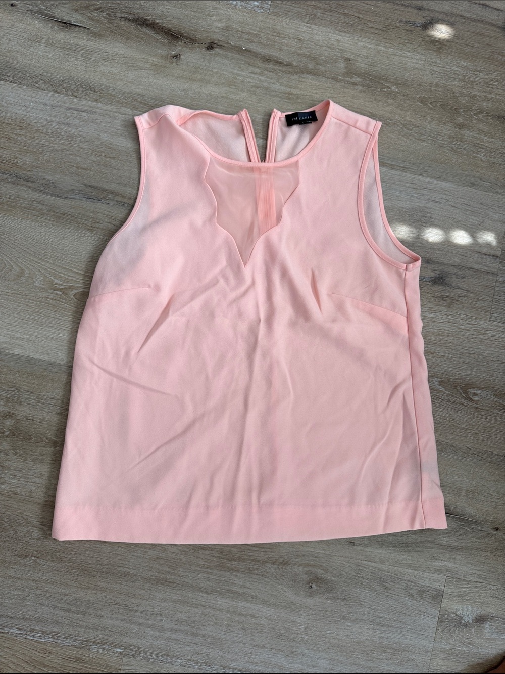 The Limited Pale Pink Sleeveless Top with Decorative Keyhole